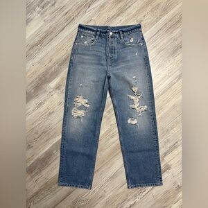 Free People We the Free Distressed Button-Fly Jeans Sample - No Brand Tags Sz 30
